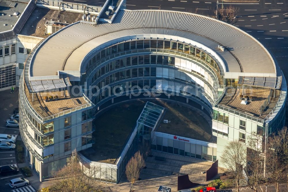 Lüdenscheid from the bird's eye view: Office building on Lennestrasse in Luedenscheid in the state North Rhine-Westphalia, Germany