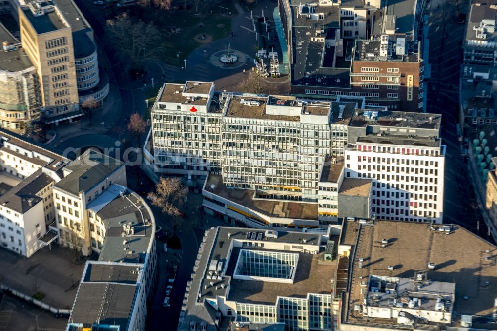 Aerial photograph Essen - Office building on Lindenallee - Kapuzinergasse in Essen in the state North Rhine-Westphalia, Germany