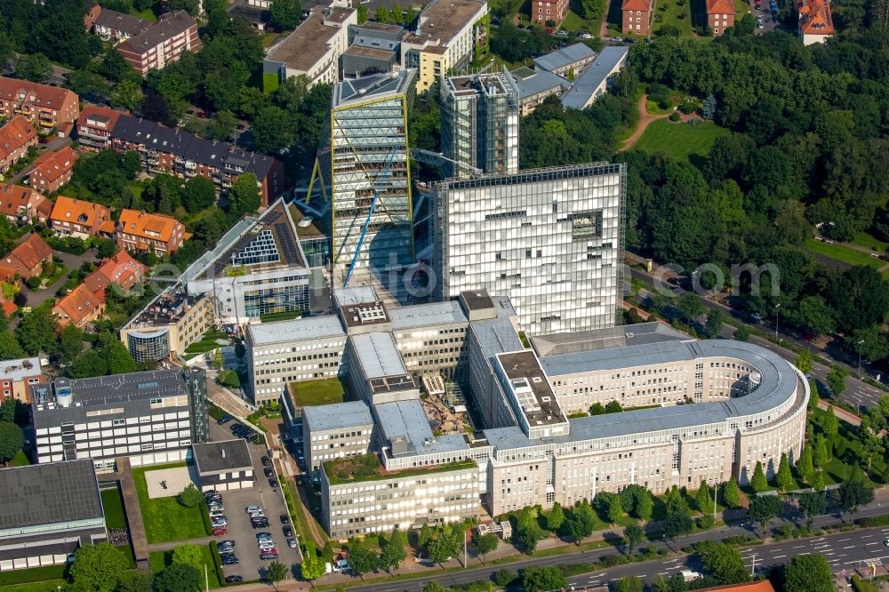 Aerial photograph Münster - Office building of the administrative and business center of the LVM insurance at the Weseler street in Muenster in North Rhine-Westphalia