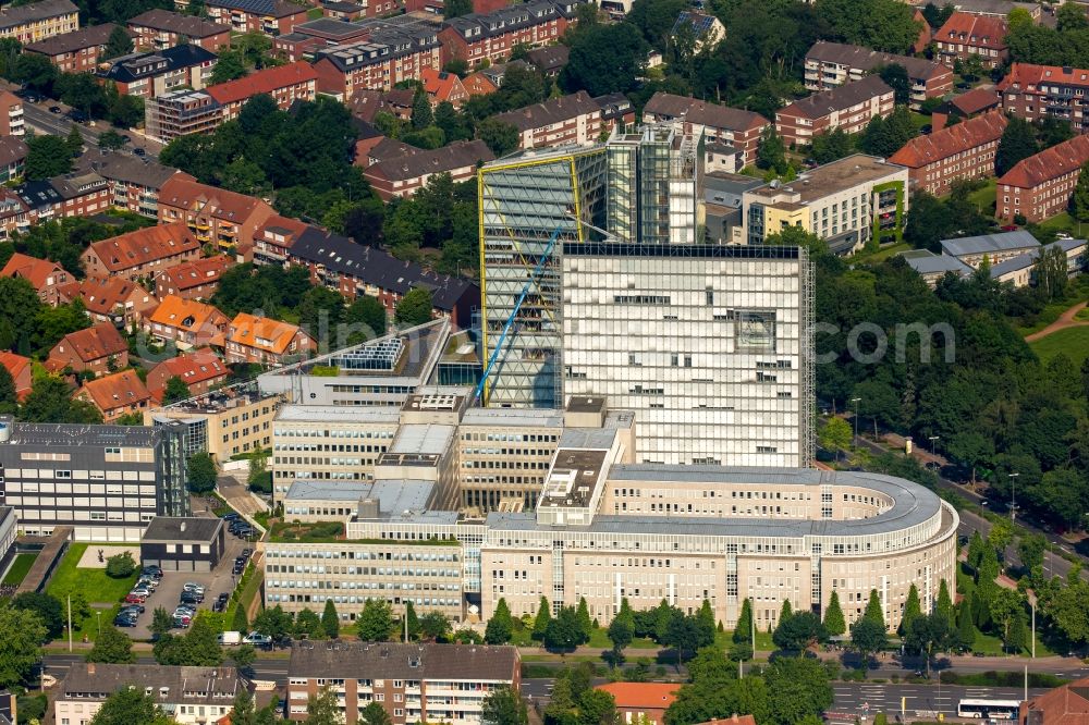 Münster from the bird's eye view: Office building of the administrative and business center of the LVM insurance at the Weseler street in Muenster in North Rhine-Westphalia