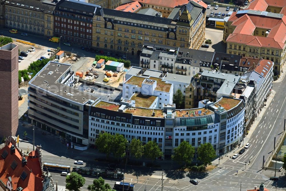 Aerial image Leipzig - Office building on Martin-Luther-Ring - Harkortstrasse - Nonnenmuehlgasse - Lichtbogen in the district Zentrum-Sued in Leipzig in the state Saxony, Germany