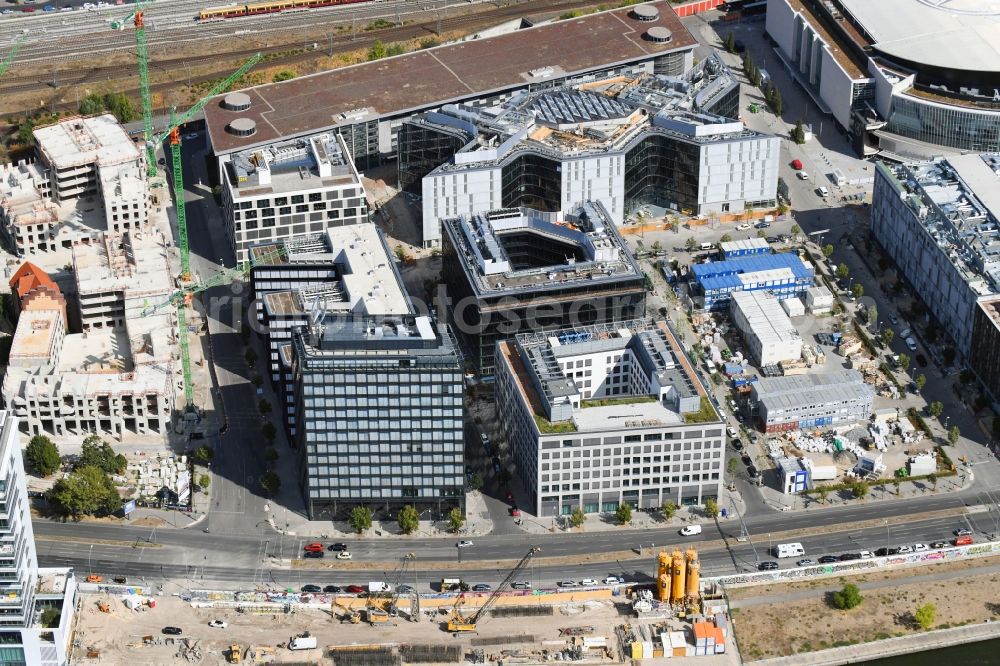 Aerial image Berlin - Office building M_EINS on Muehlenstrasse - Edith-Kiss-Strasse in Berlin, Germany