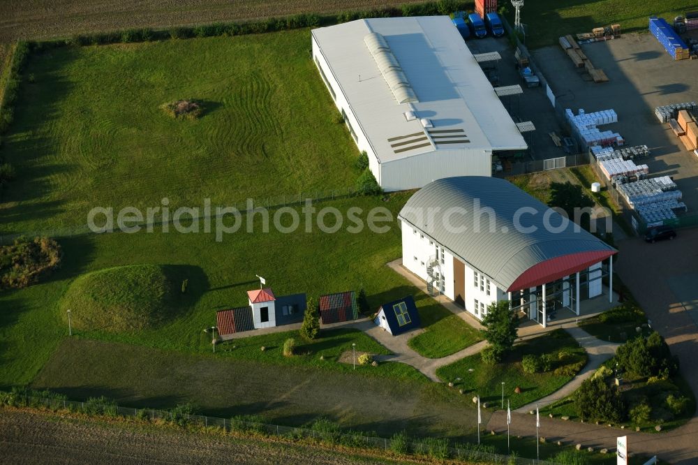 Biederitz from the bird's eye view: Office building of Melle Dachbaustoffe GmbH on Woltersdorfer Strasse in Biederitz in the state Saxony-Anhalt, Germany