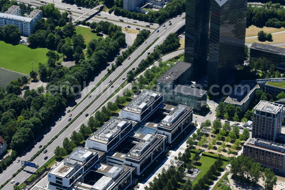 Aerial image München - Office building of Microsoft Deutschland GmbH on street Walter-Gropius-Strasse in the district Freimann in Munich in the state Bavaria, Germany