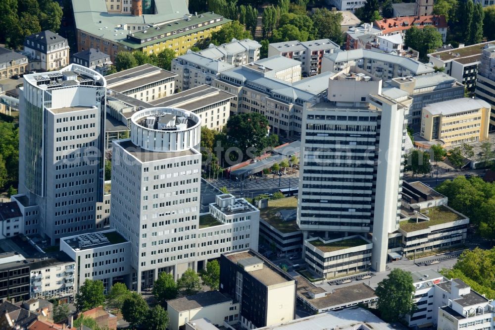 Offenbach am Main from above - Office building der HypoVereinsbank on Berliner Strasse in Offenbach am Main in the state Hesse