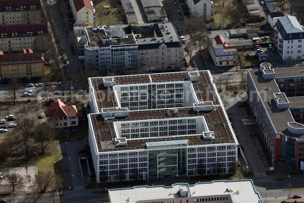 Aerial image Teltow - Office building Olympus Winter & Ibe GmbH on Rheinstrasse in Teltow in the state Brandenburg