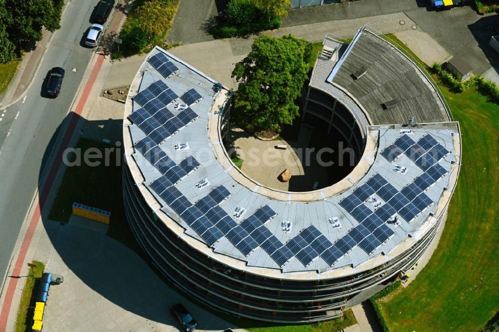 Bielefeld from above - Office building on street Grossdornberger Strasse in the district Dornberg in Bielefeld in the state North Rhine-Westphalia, Germany