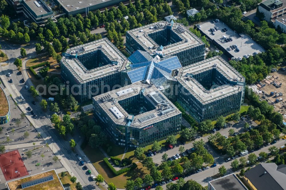 Aerial image München - Office building on street Riesstrasse in the district Moosach in Munich in the state Bavaria, Germany