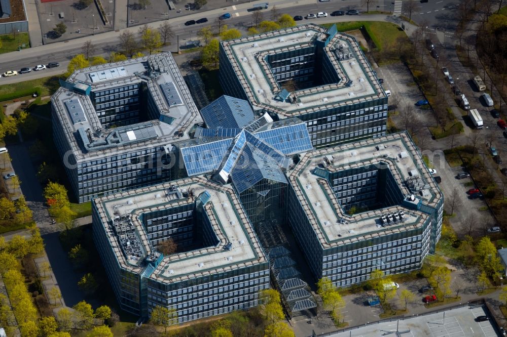 Aerial image München - Office building on Riesstrasse in the district Moosach in Munich in the state Bavaria, Germany