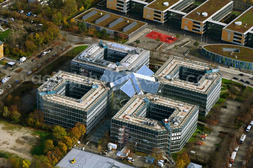 Aerial image München - Office building on street Riesstrasse in the district Moosach in Munich in the state Bavaria, Germany