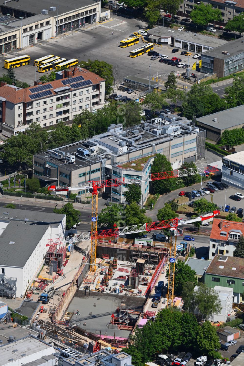 Aerial photograph Berlin - Office building on street Tempelhofer Weg in the district Neukoelln in Berlin, Germany