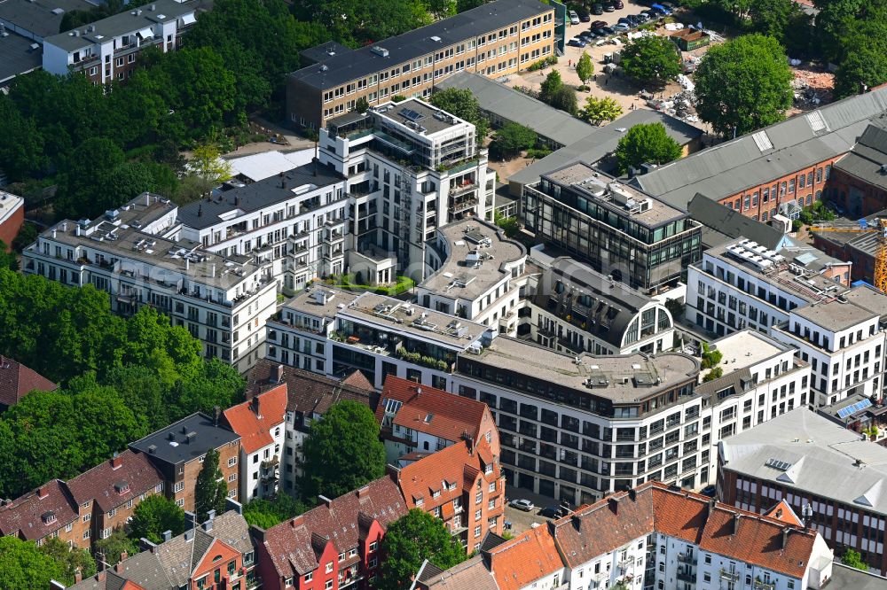 Hamburg from above - Office building on street Borselstrasse in the district Ottensen in Hamburg, Germany