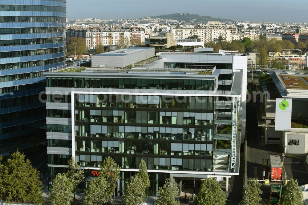 Paris from the bird's eye view: Office building SYSTRA on Rue Henry Farman in Paris in Ile-de-France, France