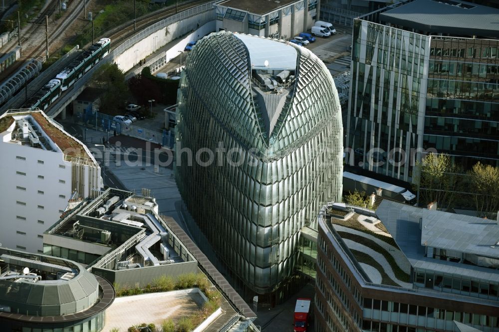 Paris Issy-les-Moulineaux from above - Office building Bouygues Immobilier on Boulevard Gallieni in Paris Issy-les-Moulineaux in Ile-de-France, France