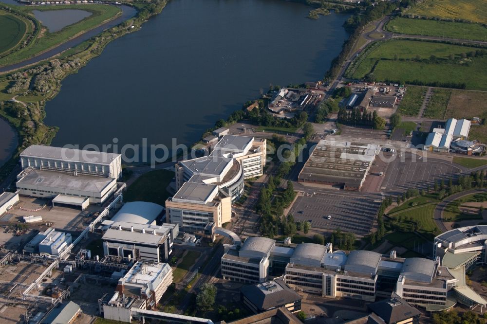 Sandwich from the bird's eye view: Office building of Pharmacist Mylan in Sandwich in England, United Kingdom