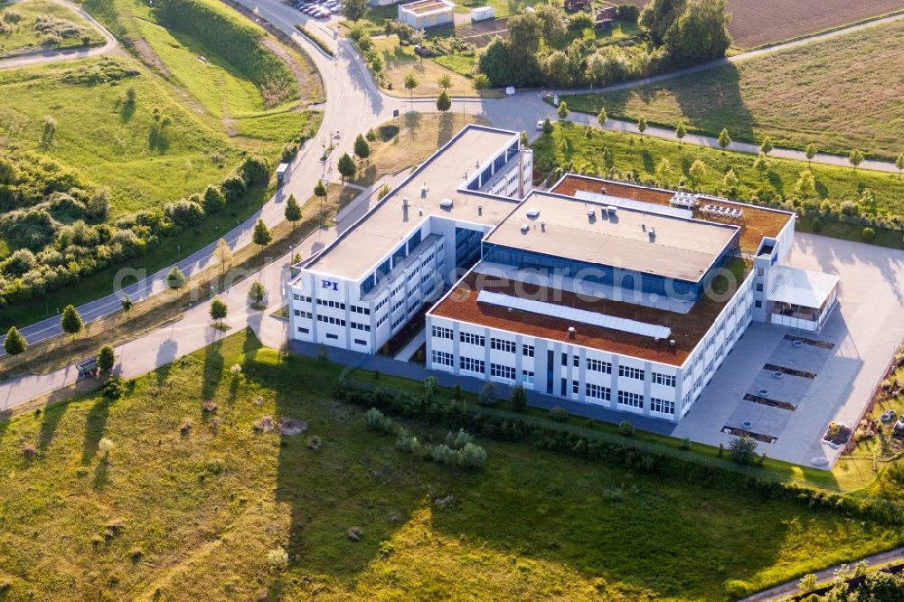 Aerial photograph Karlsruhe - Office building of Physik Instrumente (PI) GmbH & Co. KG at the A8 in the district Palmbach in Karlsruhe in the state Baden-Wuerttemberg, Germany