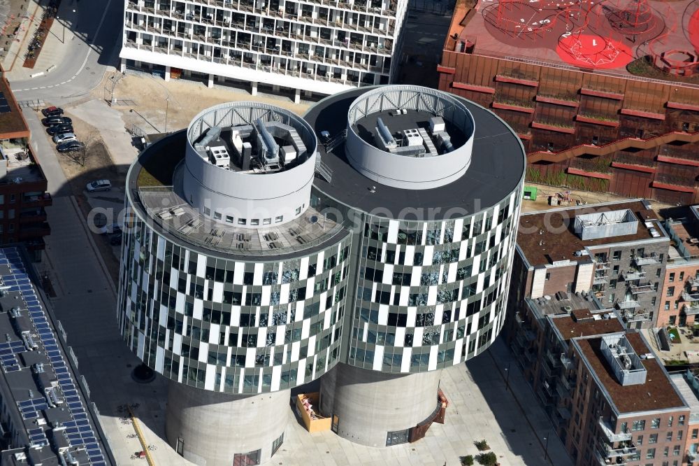 Aerial photograph Kopenhagen - Office building Portland Towers Company House in the district Nordhavn in Copenhagen in Region Hovedstaden, Denmark