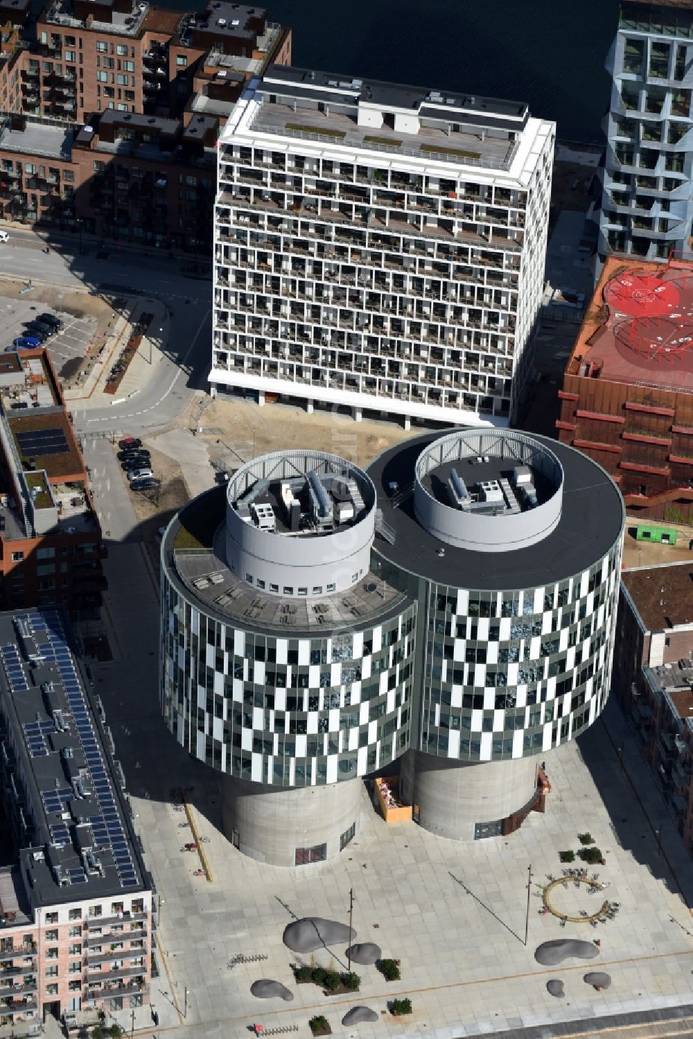 Kopenhagen from above - Office building Portland Towers Company House in the district Nordhavn in Copenhagen in Region Hovedstaden, Denmark