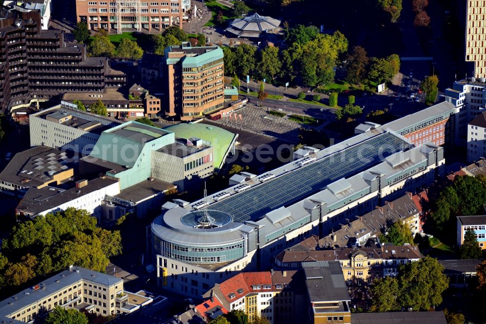 Dortmund from above - Office building with the office of the Postbank Immobilien GmbH at the road Hiltropwall in Dortmund in the state North Rhine-Westphalia