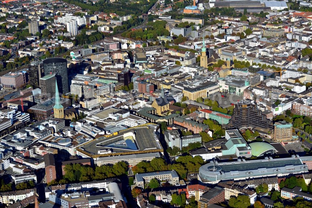 Dortmund from the bird's eye view: Office building with the office of the Postbank Immobilien GmbH at the road Hiltropwall in Dortmund in the state North Rhine-Westphalia