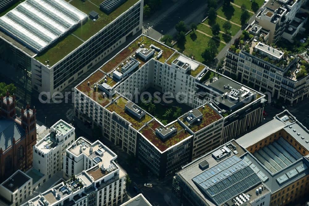 Berlin from the bird's eye view: Office building Quadriga Forum in the district Mitte in Berlin, Germany