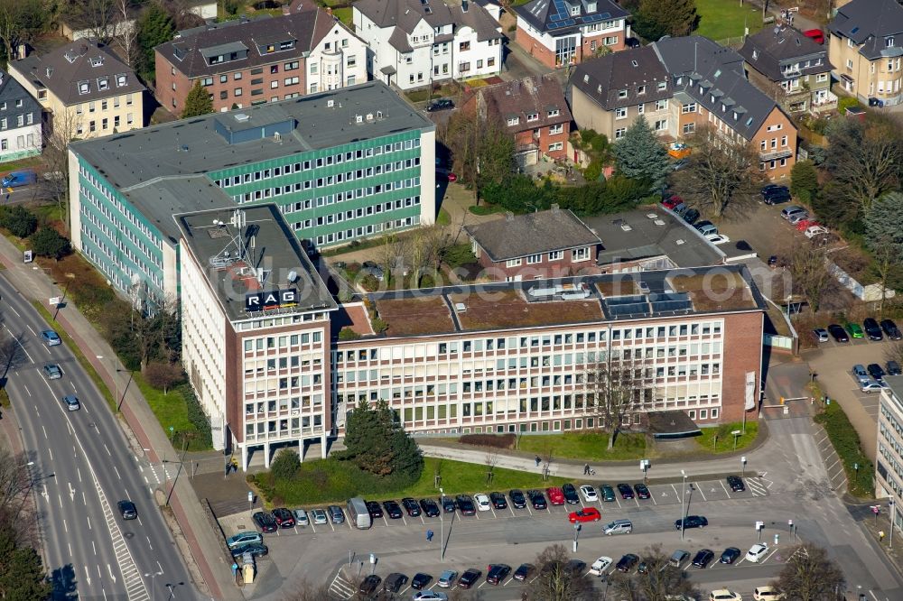 Bottrop from above - Office building der RAG Deutsche Steinkohle AG in Bottrop in the state North Rhine-Westphalia