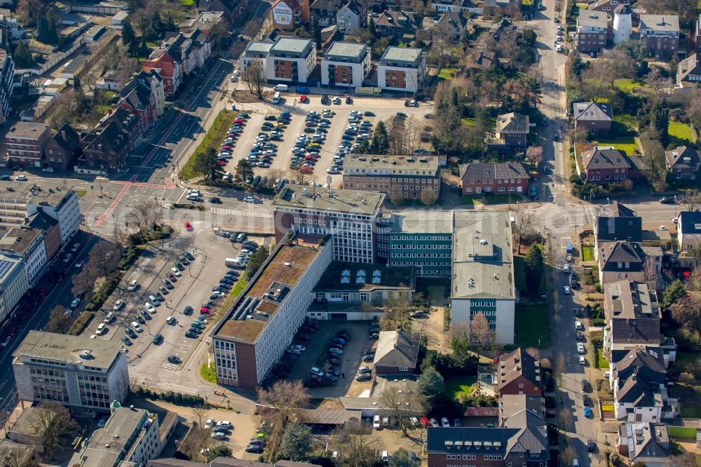 Aerial image Bottrop - Office building der RAG Deutsche Steinkohle AG in Bottrop in the state North Rhine-Westphalia