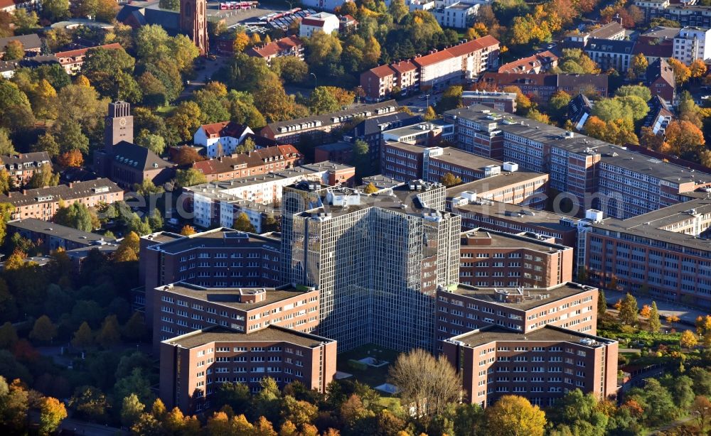 Aerial photograph Hamburg - Office building of the administrative house and business house of the medical association Hamburg in the district of Barmbek in Hamburg, Germany