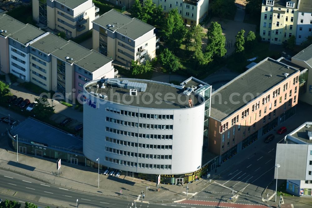 Rostock from the bird's eye view: Office building of SAG GmbH in Rostock in the state Mecklenburg - Western Pomerania, Germany