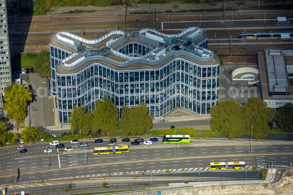 Essen from above - Office building der DB Schenker Logistics in the district Suedviertel in Essen at Ruhrgebiet in the state North Rhine-Westphalia