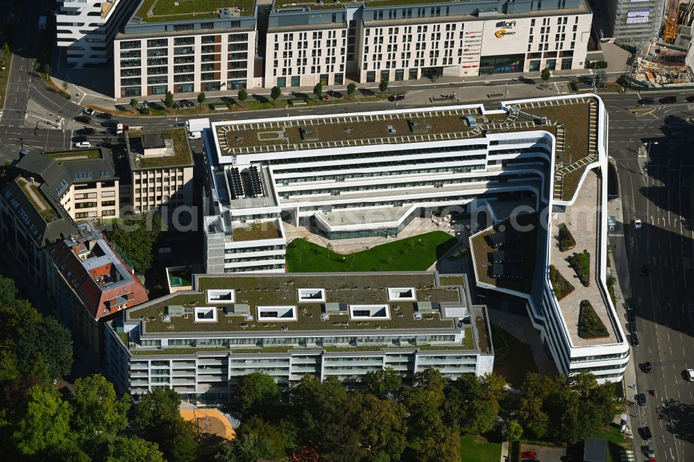 Stuttgart from above - Office building Suedwestmetall - Verband of Metall- and Elektroindustrie Baden-Wuerttemberg on Tuerlenstrasse in the district Heilbronner Strasse in Stuttgart in the state Baden-Wuerttemberg, Germany