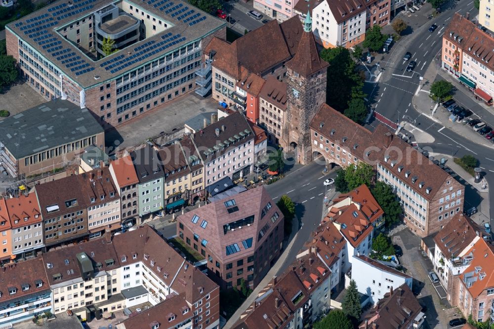 Aerial image Nürnberg - Office building of SEBALD KONTORE Innere Laufer Gasse - Judengasse in the district Altstadt in Nuremberg in the state Bavaria, Germany