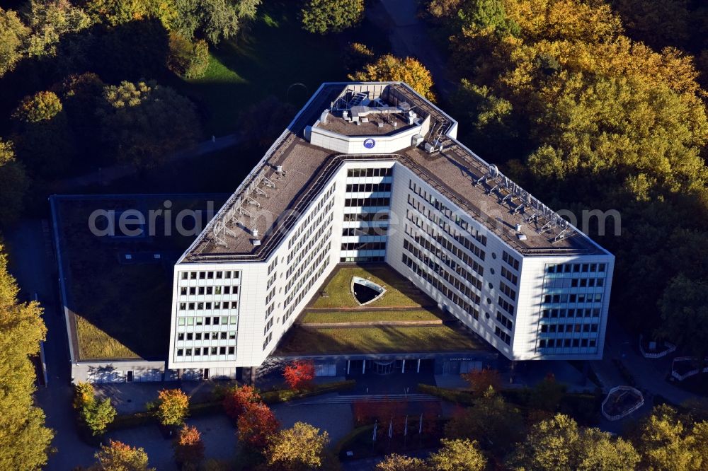 Hamburg from above - Office building of Signal Iduna Asset Management GmbH in the district Winterhude in Hamburg, Germany