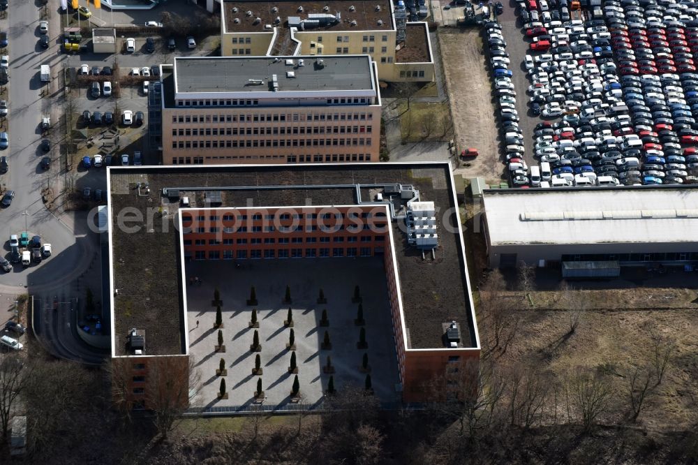 Teltow from above - Office building Sky Deutschland Customer Center GmbH on Kontorhof in Teltow in the state Brandenburg