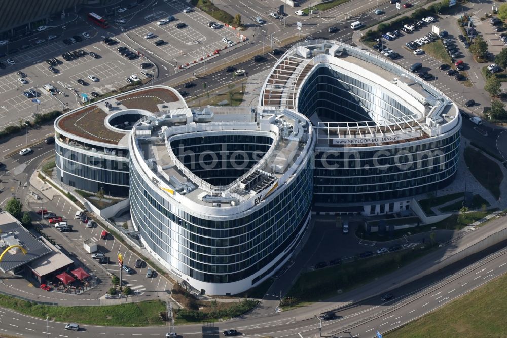 Aerial image Stuttgart - Office building Sky Loop in Stuttgart in the state Baden-Wuerttemberg, Germany