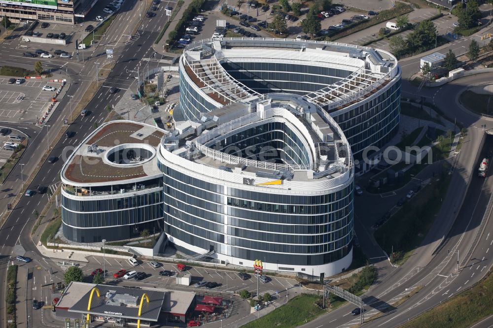 Aerial photograph Stuttgart - Office building Sky Loop in Stuttgart in the state Baden-Wuerttemberg, Germany