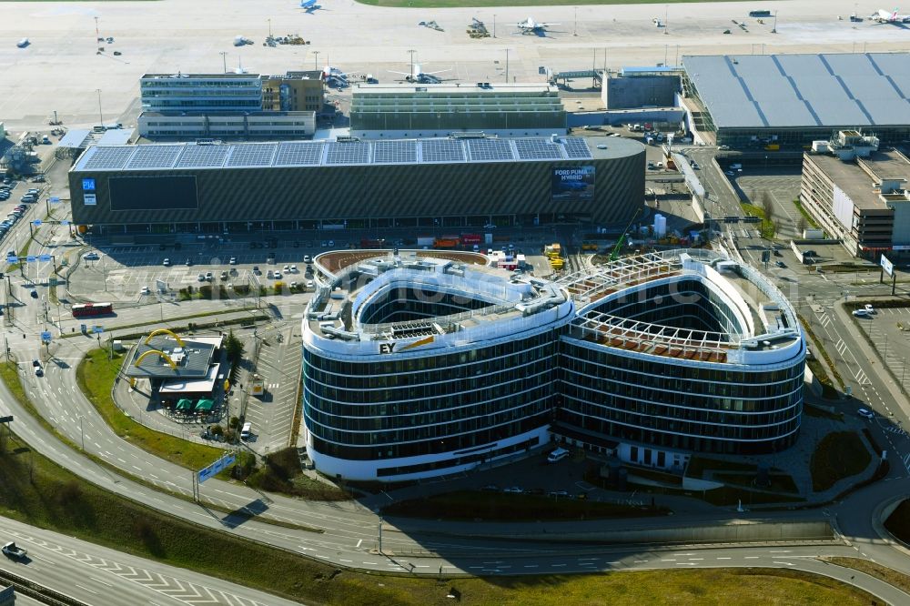 Aerial photograph Stuttgart - Office building Sky Loop in Stuttgart in the state Baden-Wurttemberg, Germany