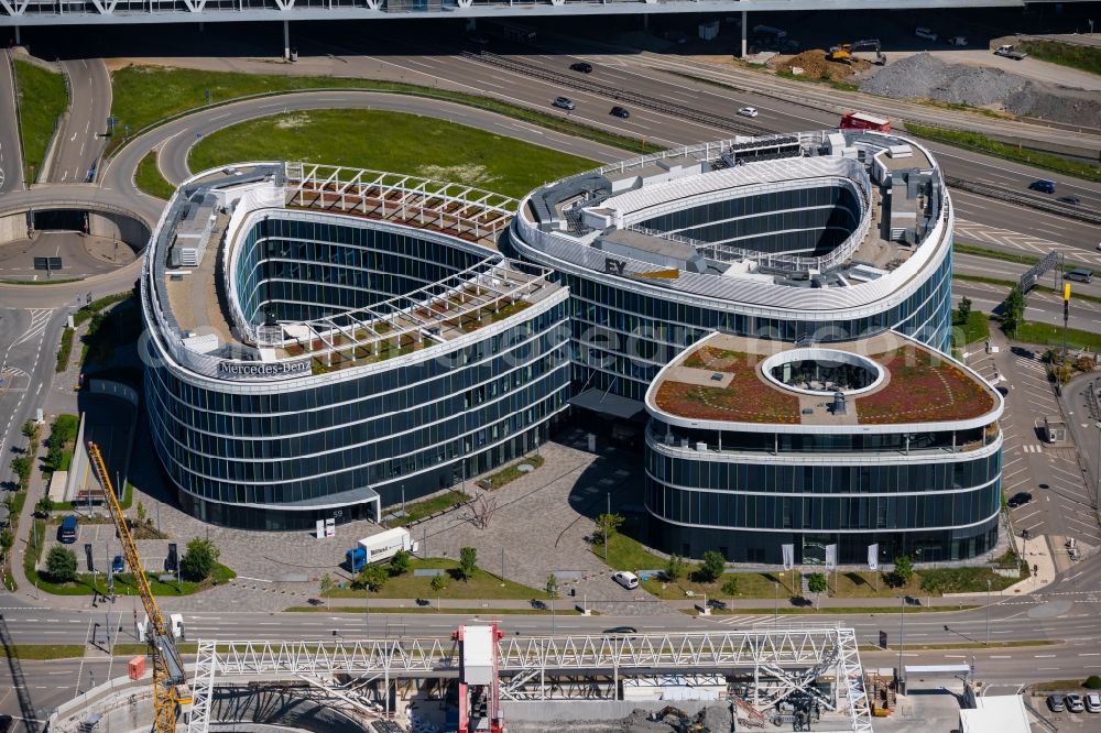 Aerial image Stuttgart - Office building Sky Loop in Stuttgart in the state Baden-Wuerttemberg, Germany