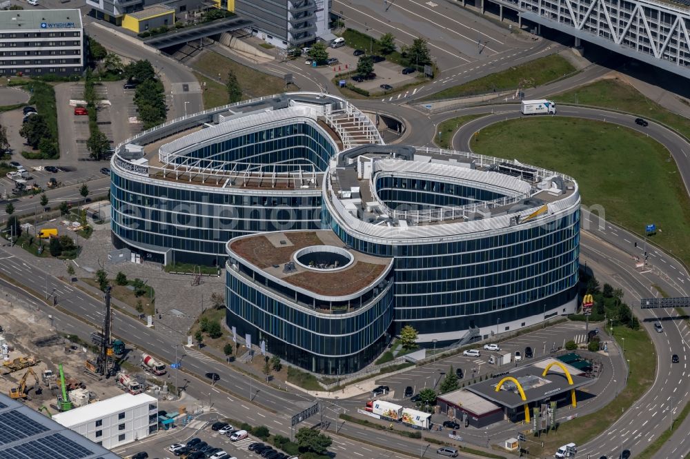 Stuttgart from above - Office building Sky Loop in Stuttgart in the state Baden-Wuerttemberg, Germany