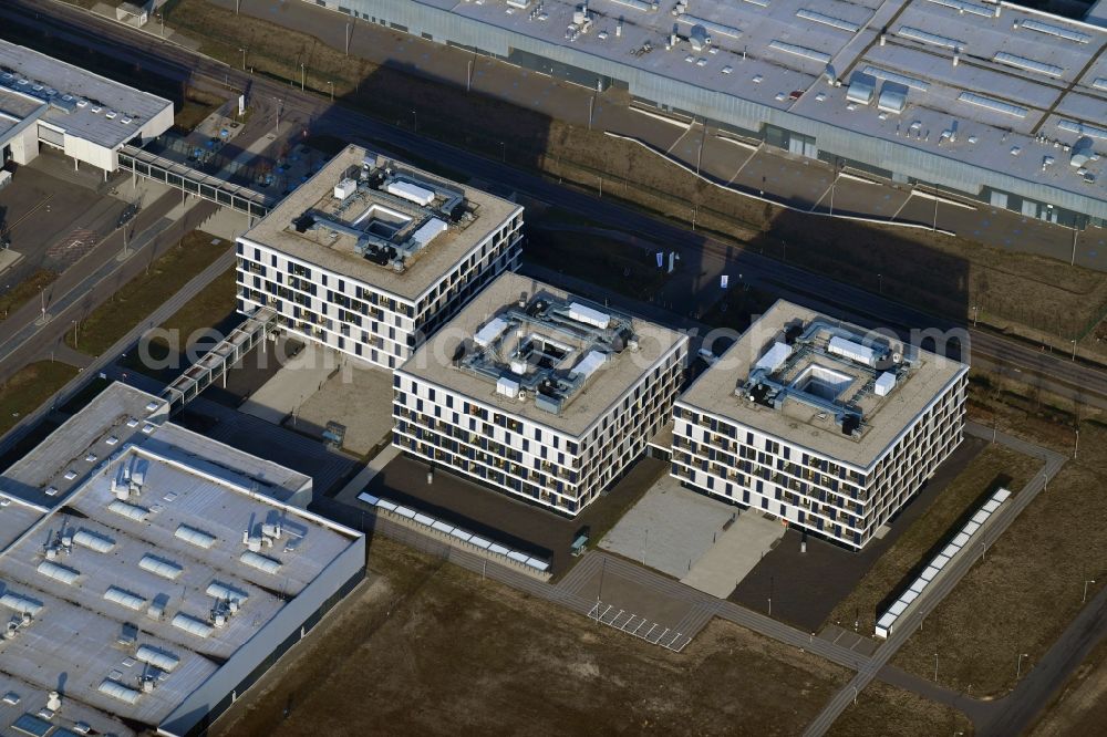 Aerial image Bitterfeld-Wolfen - Office building of Sodexo SCS GmbH in Bitterfeld-Wolfen in the state Saxony-Anhalt, Germany