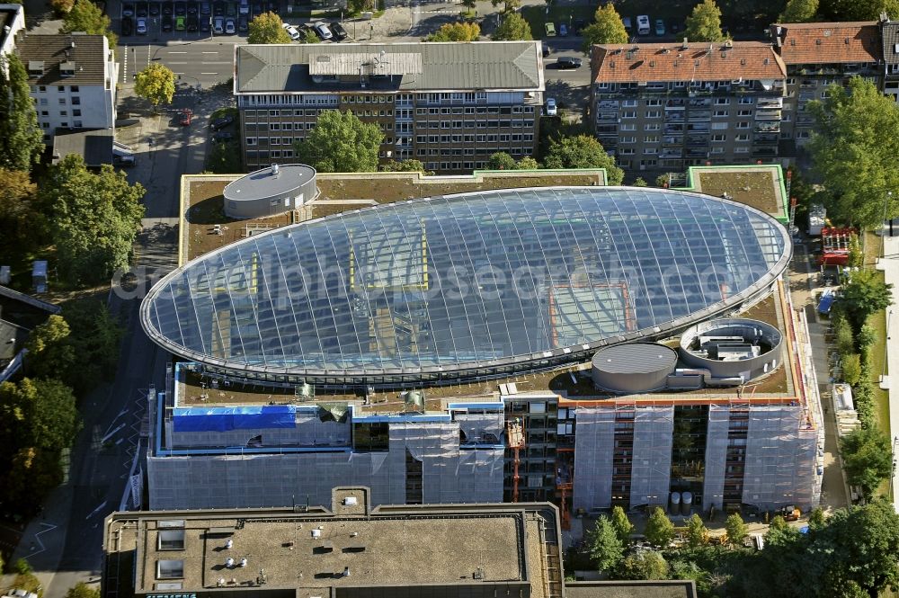 Düsseldorf from above - Office building Spherion of company Wirtschaftspruefungsgesellschaft Deloitte & Touche in Duesseldorf in the state North Rhine-Westphalia