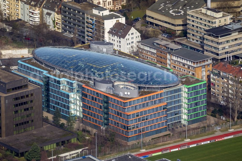 Aerial photograph Düsseldorf - Office building Spherion of company Wirtschaftspruefungsgesellschaft Deloitte & Touche in Duesseldorf in the state North Rhine-Westphalia