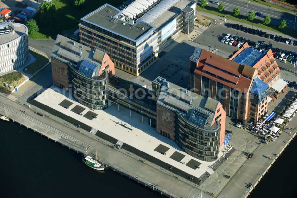 Rostock from above - Office building Am Strande in the district Mitte in Rostock in the state Mecklenburg - Western Pomerania, Germany