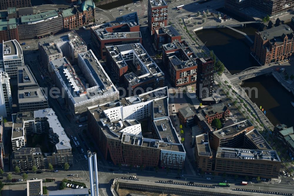 Hamburg from above - Office building SUMATRAKONTOR on Ueberseeallee in Hamburg, Germany