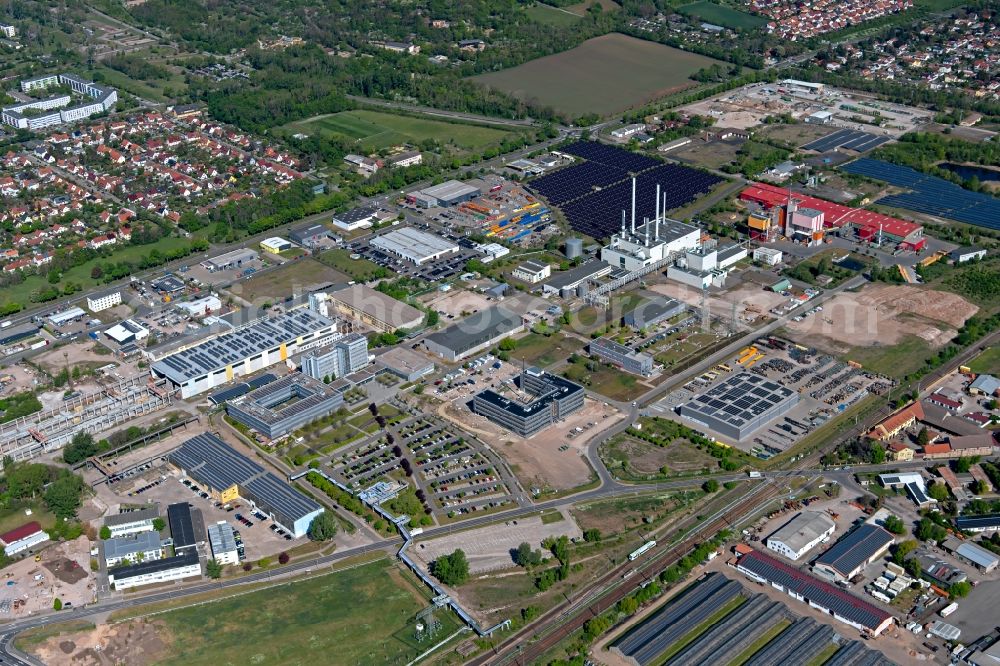 Erfurt from the bird's eye view: Office building TEAG Thueringer Energie AG in the district Hohenwinden in Erfurt in the state Thuringia, Germany