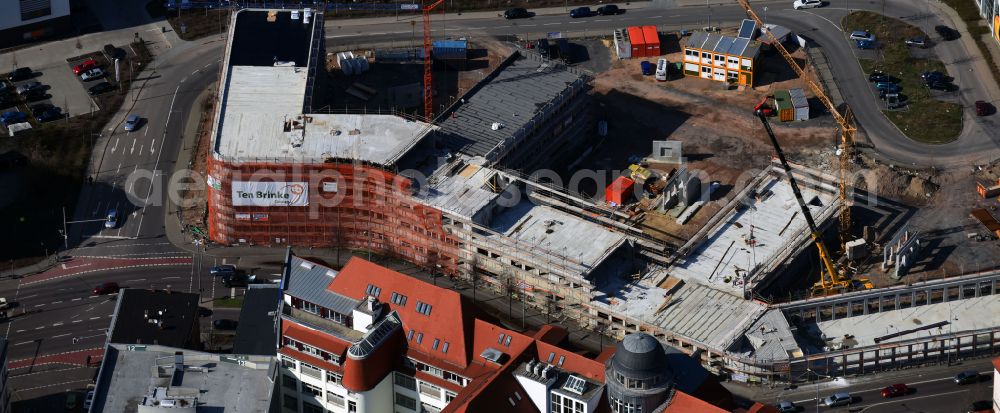 Leipzig from the bird's eye view: Office building Telekom Service Center on street Brandenburger Strasse in the district Zentrum in Leipzig in the state Saxony, Germany