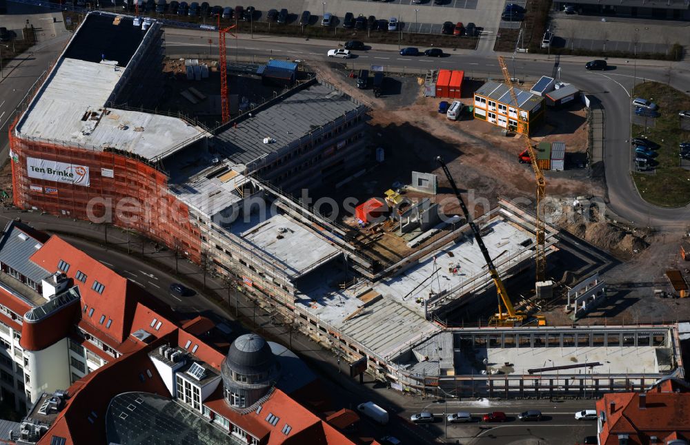 Aerial photograph Leipzig - Office building Telekom Service Center on street Brandenburger Strasse in the district Zentrum in Leipzig in the state Saxony, Germany