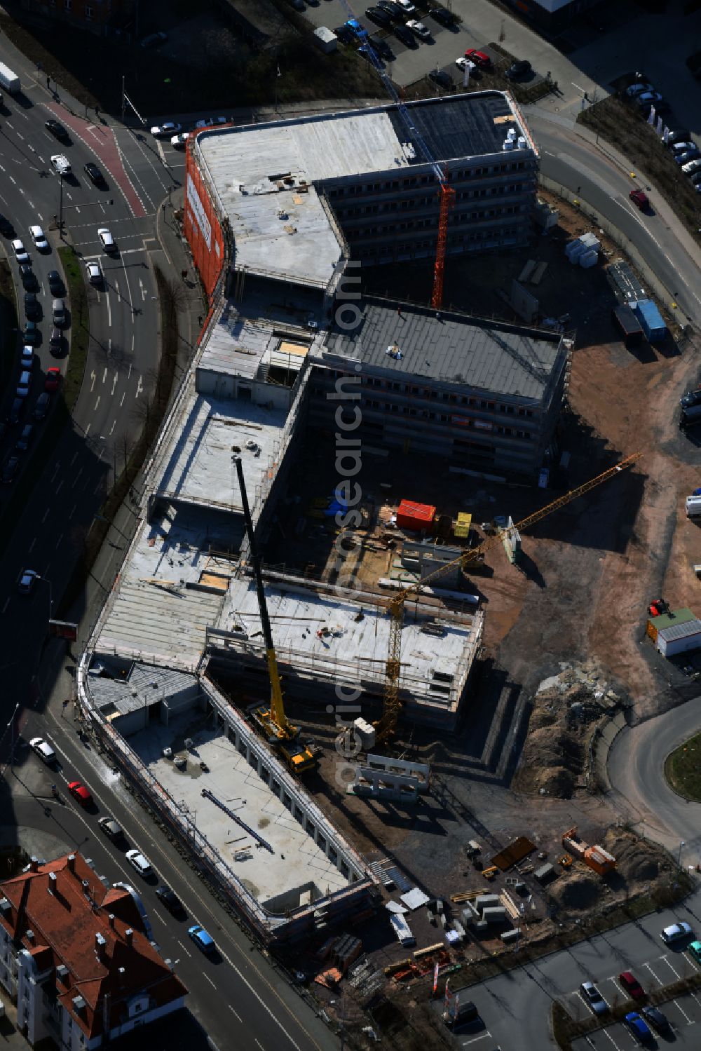 Aerial image Leipzig - Office building Telekom Service Center on street Brandenburger Strasse in the district Zentrum in Leipzig in the state Saxony, Germany