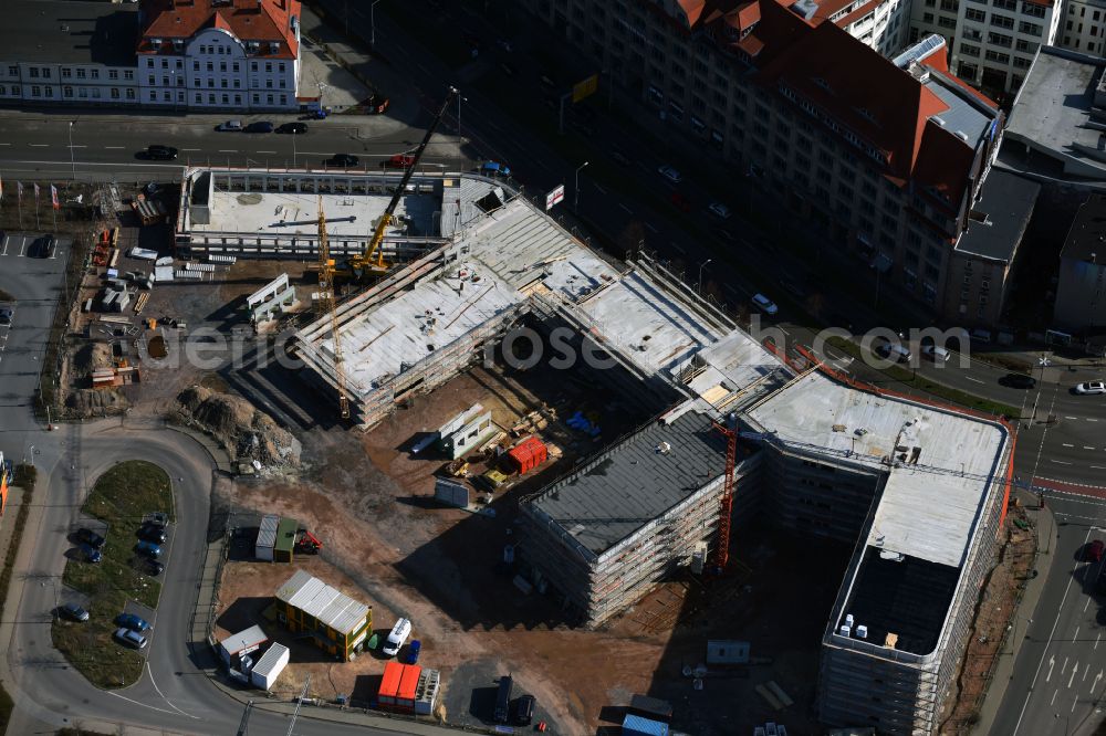 Leipzig from the bird's eye view: Office building Telekom Service Center on street Brandenburger Strasse in the district Zentrum in Leipzig in the state Saxony, Germany