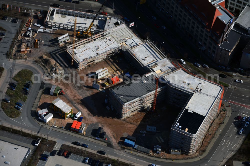 Aerial image Leipzig - Office building Telekom Service Center on street Brandenburger Strasse in the district Zentrum in Leipzig in the state Saxony, Germany